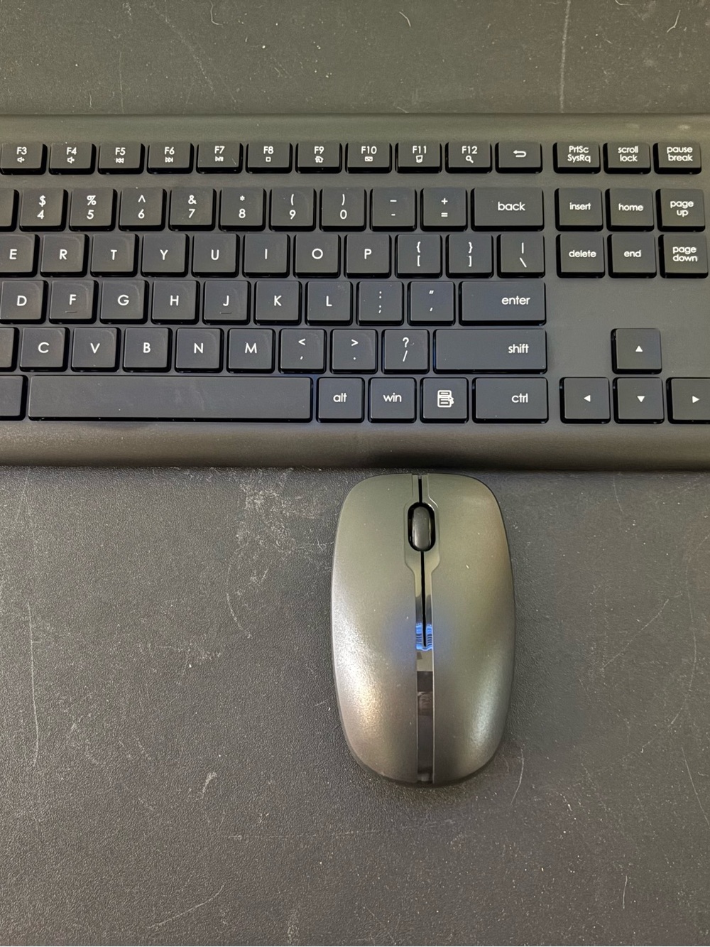 Wireless Black Mouse and Keyboard with Bluetooth and USB Receiver